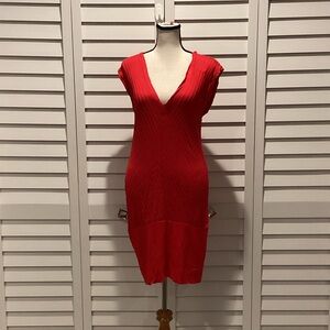Armani Exchange Red Midi Dress